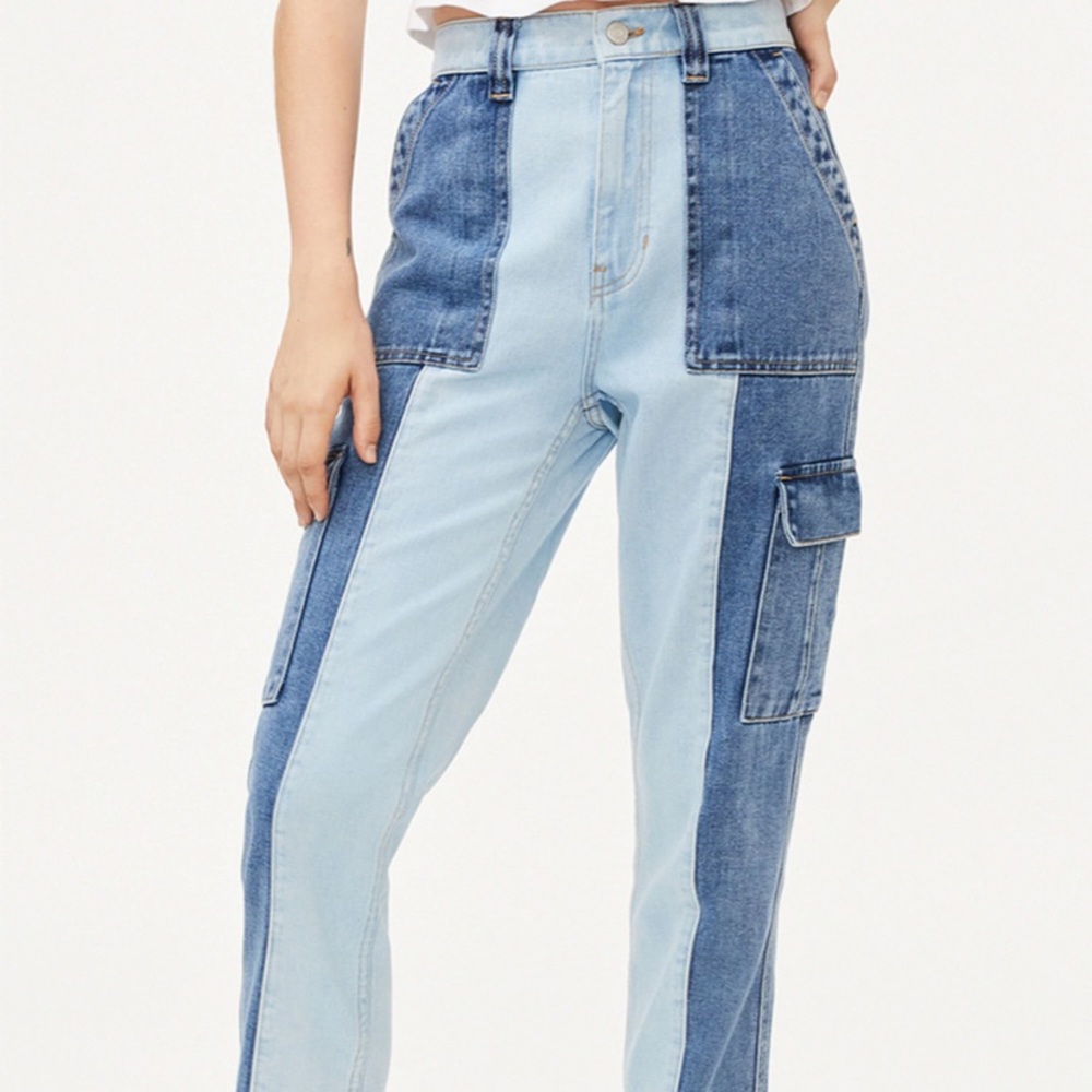 PacSun Two Tone Paneled Utility Cargo Jeans